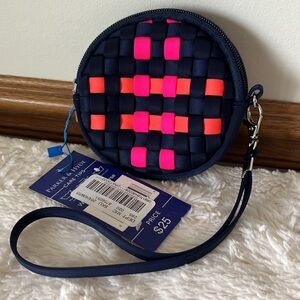Parker & Hyde Blue, Pink and Orange Woven Coin Purse NWT